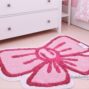 Bow Shaped Bedroom Or Bathroom Accent Throw Rug Coquette Girl